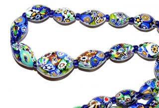 HUGE ANTIQUE ART DECO MILLEFIORI VENETIAN NECKLACE.  LONG / FLAPPER. 8