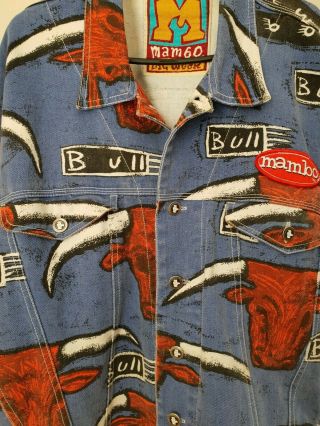 Mambo Loud Shirt Jacket ' Bull ' Robert Moore design 1992 - Rare,  ' Big Wear ' VTG 2