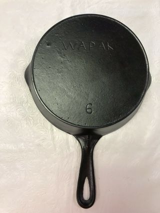 Fully Restored Vintage Cast Iron Skillet Wapak No.  6 W/ Heat Ring 9 Inches