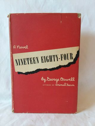 George Orwell 1984 Nineteen Eighty - Four Vintage 1949 1st Edition Hbdj Red Jacket