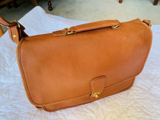 Vintage Authentic Coach Brown Leather Messenger Laptop Briefcase Bag L@@k