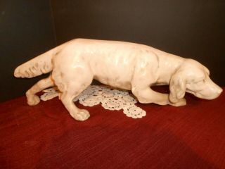 English Setter Sculpture,  Vintage 19 " Long,  Heavy A Real Showstopper