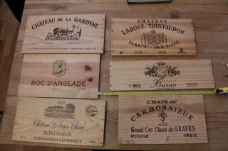 6 Vintage French Wine Wood Crate Box Panels N°3