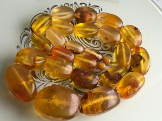 Vintage Amber Beads Butterscotch / Egg Yolk Baltic Necklace 116 Gr