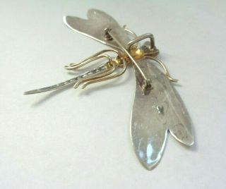 Vintage Big 925 Sterling Silver Dragonfly Pin Pendant 4