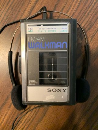 Vintage Sony Walkman Wm - F41 Stereo Cassette Player With Headphones