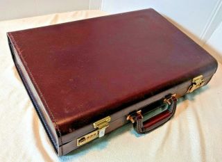 Vintage St James Leather Briefcase Rare Dual Combo Locks Mahogany