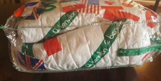 United Colors Of Benetton Flags Quilted Twin Bedspread Comforter Vintage HTF 7