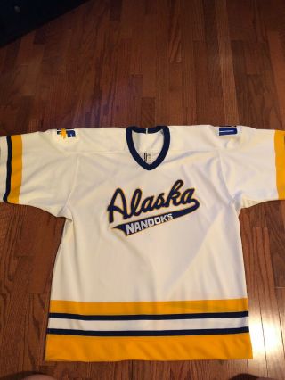 Bauer Vintage Uaf University Of Alaska Nanooks Stitched Hockey Jersey Sz 50 Rare