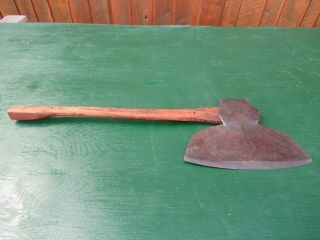 Vintage Hewing Broad Axe Steel Head 13 " Long Blade Tool Montreal