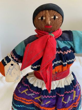 Vintage Male Seminole Indian 10.  5 " Doll Palmetto With Feet