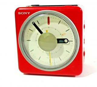 Sony Icf - A10w Beatles Here Comes The Sun Vintage 80s Clock Radio Cube