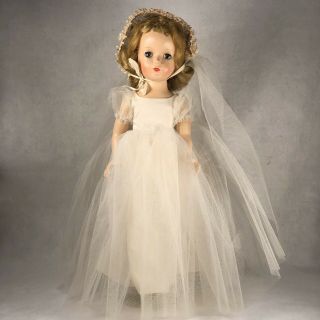 Vintage 1951 Madame Alexander Bride Wendy Doll 14 " Hard Plastic All 50s