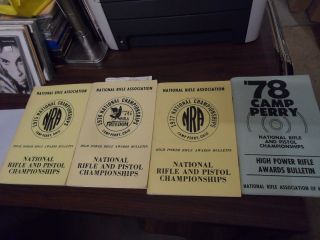 Vintage 1969 - 1978 NRA Rifle Association Championship Programs Authentic 4
