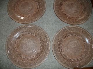 Vintage Pink Depression Plates Set Of 4 In Perfect Shape