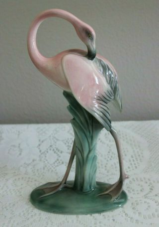 Vintage Will George Pasadena Signed Standing Flamingo 10 " Figurine