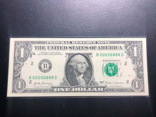 1 Us Dollar Serie Binary 00000888 2017 Vintage Rare_ldp Shop.