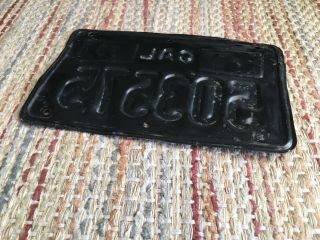 VINTAGE 1960s California Motorcycle License Plate Black Yellow 1967 1968 4