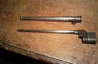 Vintage British Spike Bayonet And Scabbard