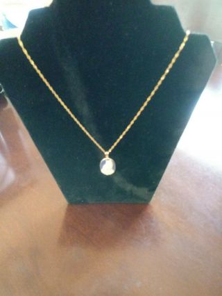 Vintage 24 Inch 14k Gold Chain With 14k Cat Pendant,  Marked Italy