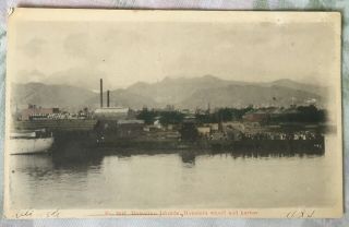 Hawaiian Islands,  Honolulu Harbor Rppc Carte Postale,  Vintage Pre - Wwii