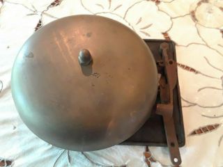 Vintage Brass Mechanical Spring Loaded Pull 8 " Boxing Ring Bell / Fire Alarm