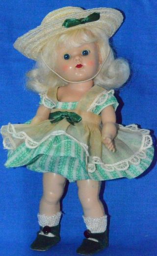Vintage 8 " Vogue Ginny Doll In Tagged Outfit Strung Pl