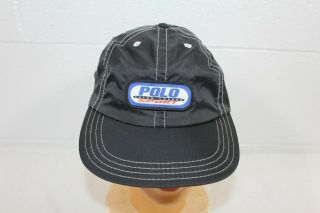 Vintage Black Nylon Polo Sport Ralph Lauren Baseball Dad Hat Cap