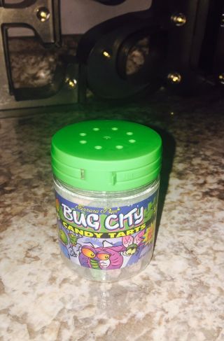 Vintage 2004 Ferrara Pan Bug City Candy Tarts Reusable Bug Jar Green Rare Htf