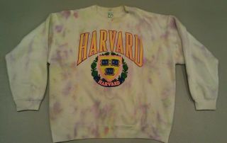 Extremely Rare Vtg Harvard University 80s 90s Sweatshirt Rad Mens Xl Tie Dye Usa