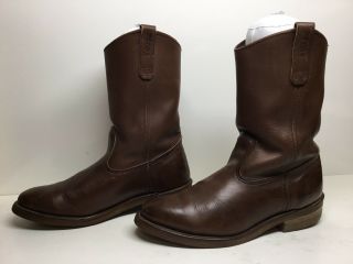 Vtg Mens Red Wing Pecos Cowboy Work Brown Boots Size 10 D
