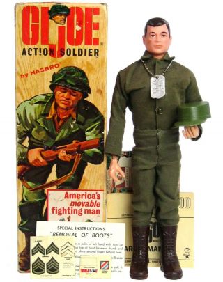 Vintage 1964 Gi Joe Hasbro Complete Action Soldier Rank Decals W/double Tm Box