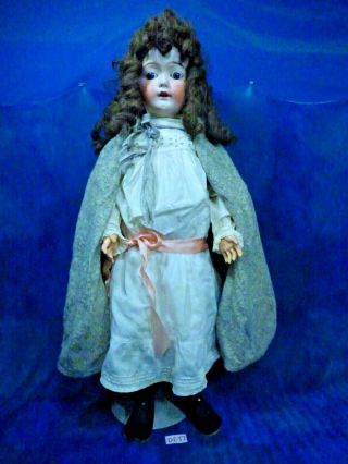 Antique 1900s German Mold Xlg 32in Fulper Bisque Doll German Compo Body De17