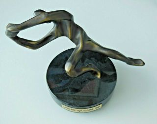 Vintage World Cup Usa 94 Bronze Soccer Sculpture " The Keeper " By Gabrielle