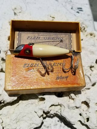 Fish - Oreno Vintage South Bend Fishing Lure No.  953 With Box Glass Eyes