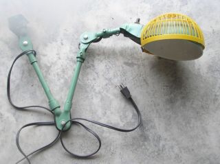 Vintage Articulating Industrial Machinist Workbench Green Lamp Light Nos