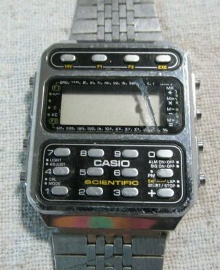 Vintage Casio Cfx - 200 197 Scientific Calculator Wrist Watch Japan