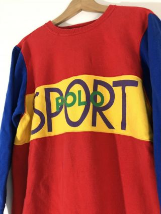 Rare Vtg Polo Ralph Lauren Sport 1992 93 Snow Beach Stadium Usa Pwing Crest Shir