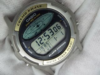 Casio Vintage Digital Watch Cosmo Phase 1990 Cgw - 500 Solar System Halleys Comet