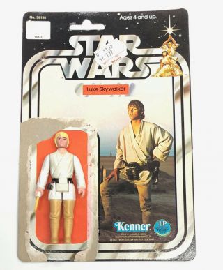 Vintage Star Wars 1977 Luke Skywalker With Kenner 12 Back Cardback
