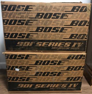 Two Bose 901 Series IV Speakers Vintage Direct Reflecting System With Equalizer 10