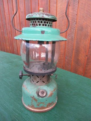 Vintage Coleman Lantern Model EMPIRE 237 GREEN with a Brass Tank 4
