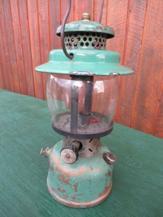 Vintage Coleman Lantern Model EMPIRE 237 GREEN with a Brass Tank 5