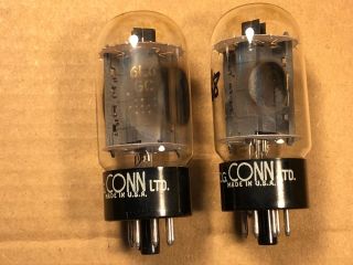 Matched Pair Vintage Ge 6l6gc Output Tubes Test Good 1960 Conn Dual Getters