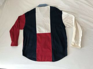 VINTAGE Tommy Hilfiger BIG logo Button Up Shirt Adult (Sz XL) 90s Og RARE 2