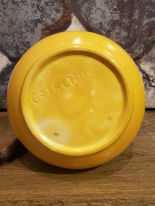 1920s Vintage Catalina Island Pottery Carafe Pitcher Lid Wood Handle 107 Yellow 7