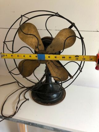 R & M Robbins And Myers 12 " Fan Brass Blades Vintage