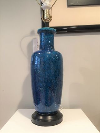Vintage Raymor Italy Rimini Blue Pottery Lamp