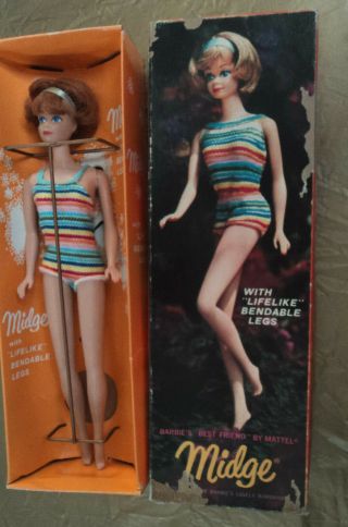 Titian Bendable Leg Midge Doll And Liner