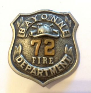 Vintage Obsolete Bayonne Jersey Fireman Badge 72